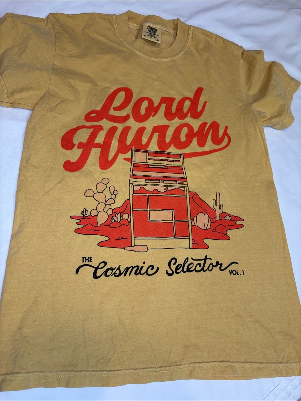 Lord Huron The Cosmic Selector Vol. 1 Mustard Yellow Band Tee Comfort Colors S